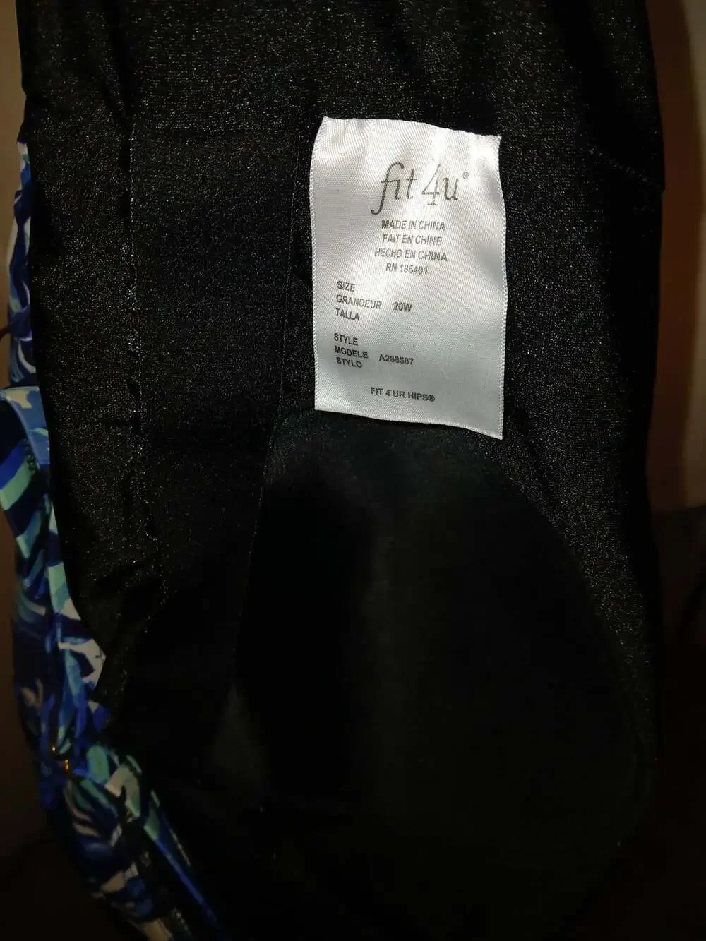 Fit 4 U Women's Size 20W Blue Leaf Print Tiered Swim Romper